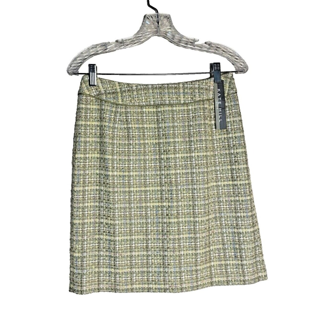 Kate Hill Skirt Tweed Womens sz 6P Pencil Business Academia Clueless Lightweight